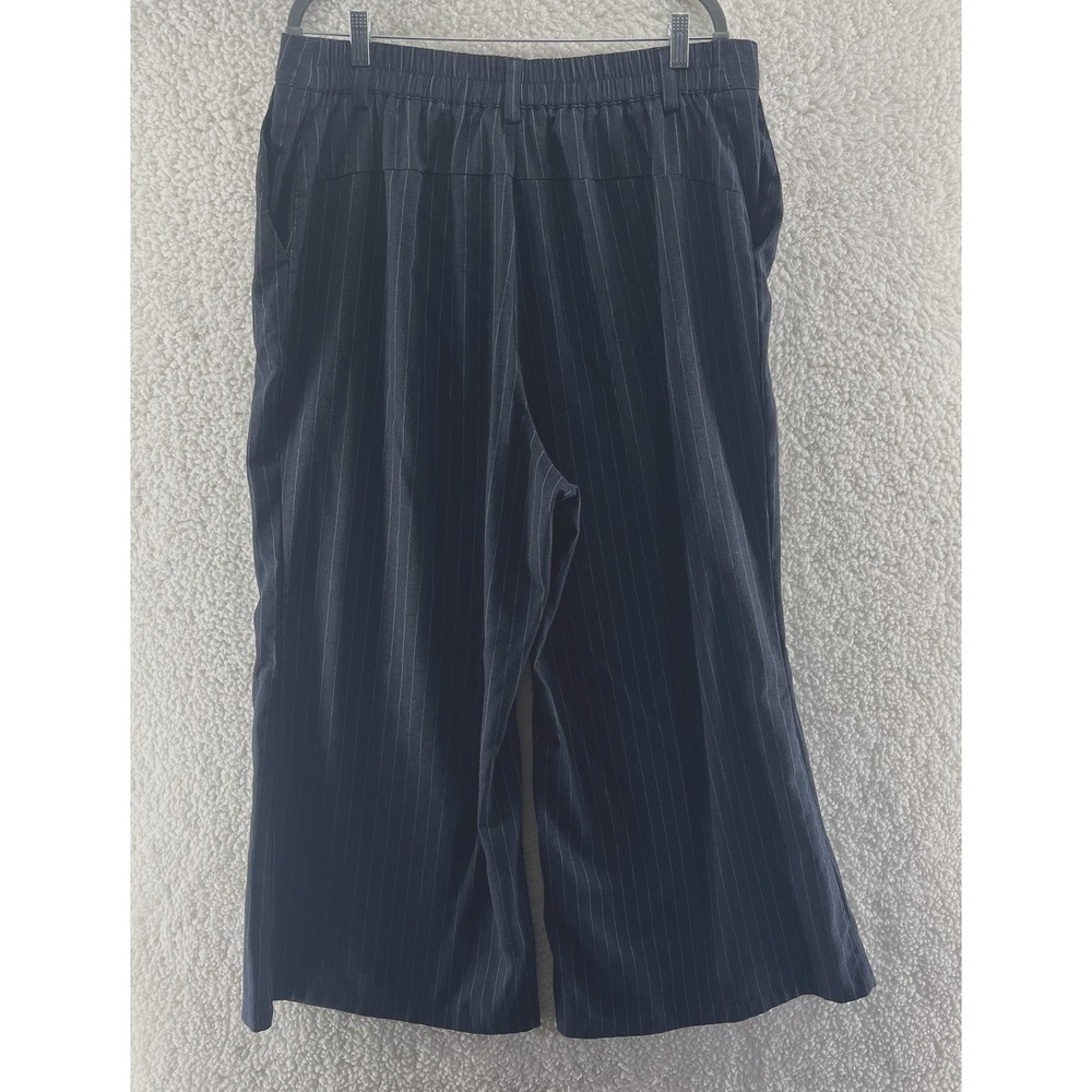 Women's Navy Wide-Leg Pants Size 2X Striped Office‎ Career Academia Relaxed - Picture 7 of 9